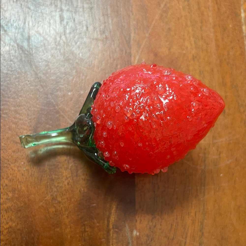 Handcrafted Red Glass Strawberry Figurine - Picture 7 of 7
